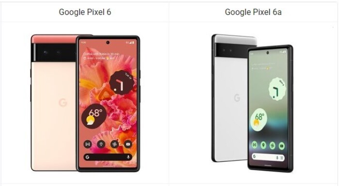 Google Pixel 6 vs Google Pixel 6a