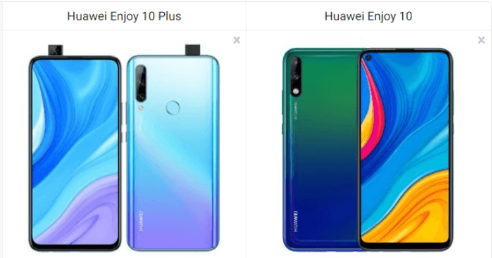 Huawei Enjoy 10 vs Huawei Enjoy 10 Plus