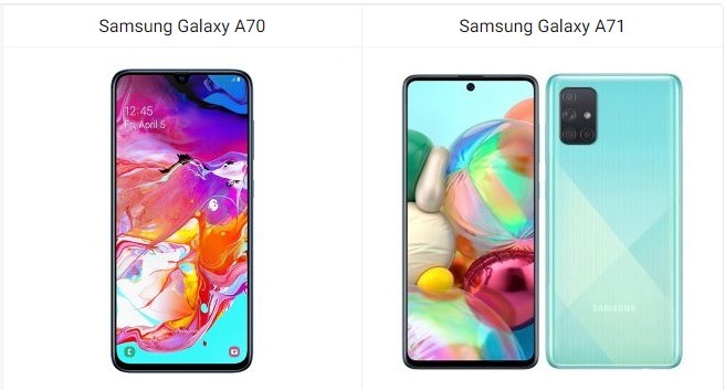 compare samsung a70 and a71