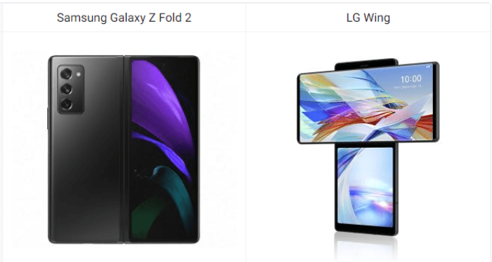Samsung Galaxy Z Fold 2 vs LG Wing