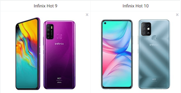 Infinix Hot 9 vs Infinix Hot 10