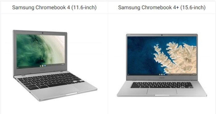 Samsung Chromebook 4 (11.6-inch) vs Chromebook 4+ (15.6-inch)