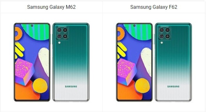 Samsung Galaxy M62 vs Galaxy F62