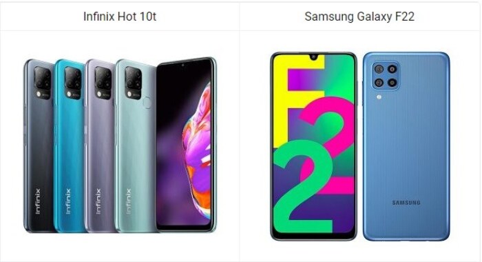 Infinix Hot 10t vs Samsung Galaxy F22