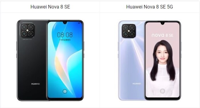 Huawei Nova 8 SE vs Nova 8 SE 5G