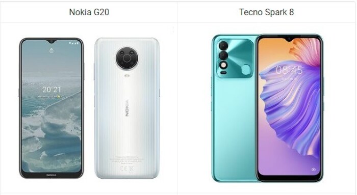 Nokia G20 vs Tecno Spark 8