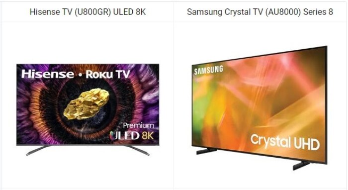 Hisense TV ULED 8K vs Samsung Crystal TV Series 8