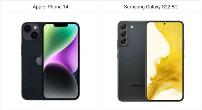 Apple iPhone 14 vs Samsung Galaxy S22 5G