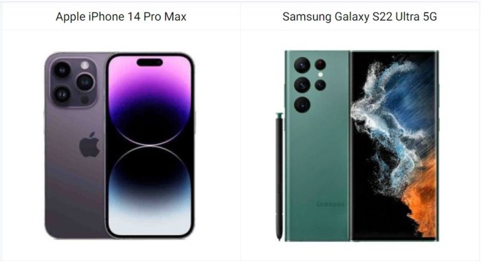 iPhone 14 Pro Max vs Samsung Galaxy S22 Ultra 5G