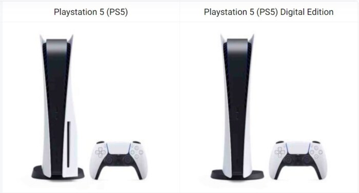 PS5 vs PS5 Digital Edition