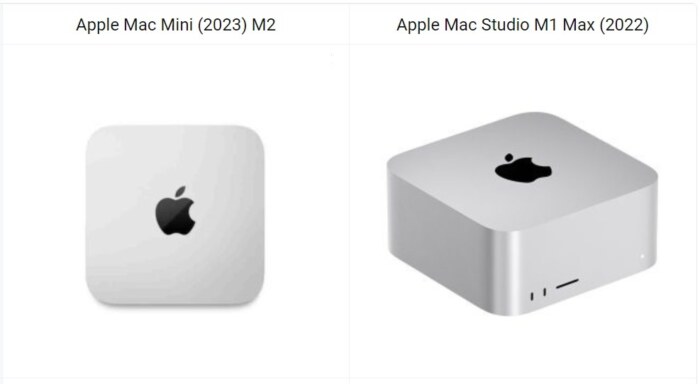 Apple Mac Mini (2023) M2 vs Mac Studio M1 Max (2022)